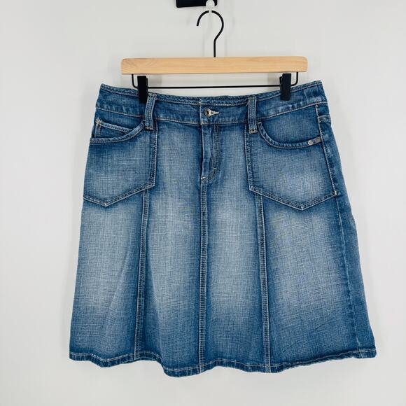 Vintage Esprit Denim A-Line Skirt Size Approx 12 Y2K Style Grunge Jean Skirt - Picture 10 of 10